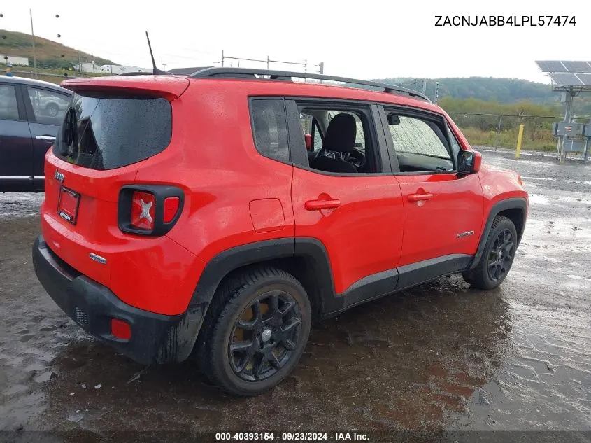 2020 Jeep Renegade Latitude Fwd VIN: ZACNJABB4LPL57474 Lot: 40393154