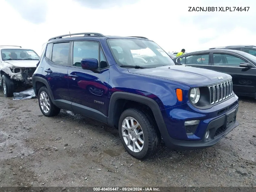 2020 Jeep Renegade Latitude 4X4 VIN: ZACNJBB1XLPL74647 Lot: 40405447