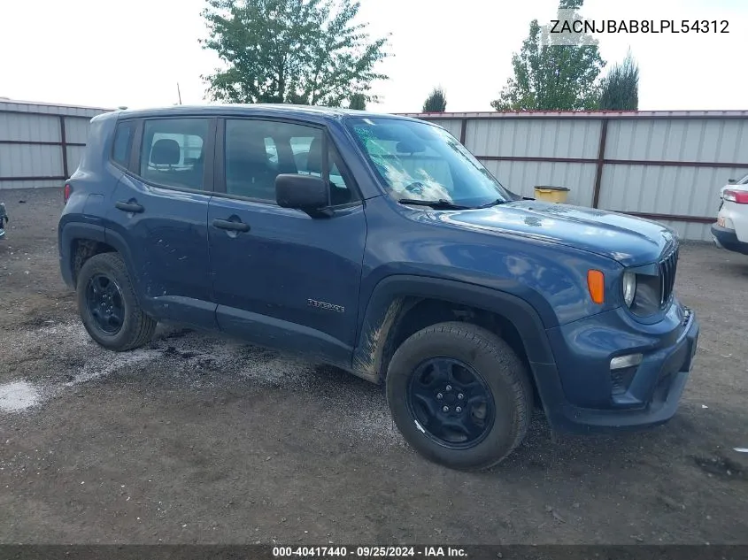 2020 Jeep Renegade Sport 4X4 VIN: ZACNJBAB8LPL54312 Lot: 40417440