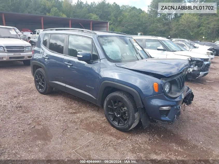 2020 Jeep Renegade Latitude VIN: ZACNJABB8LPL01702 Lot: 40444441