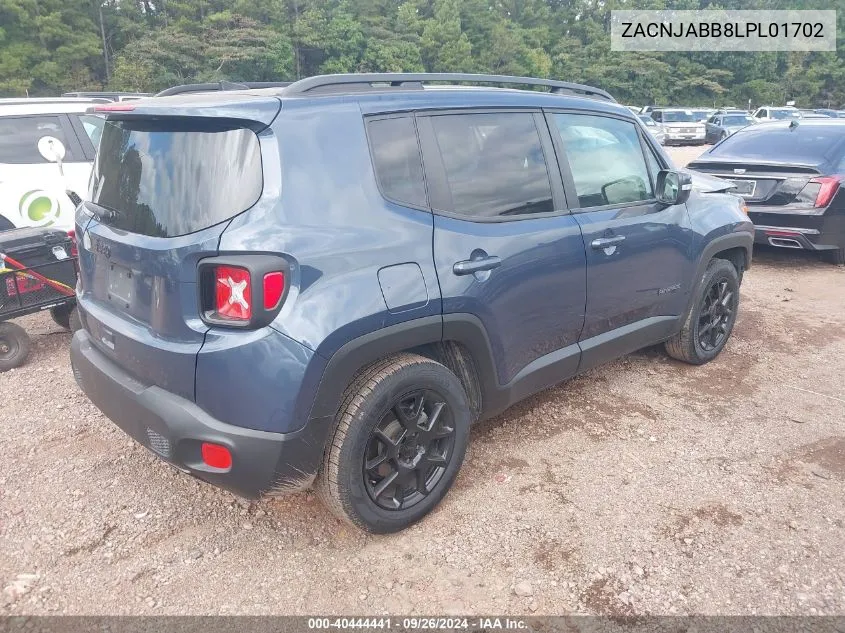 2020 Jeep Renegade Latitude VIN: ZACNJABB8LPL01702 Lot: 40444441