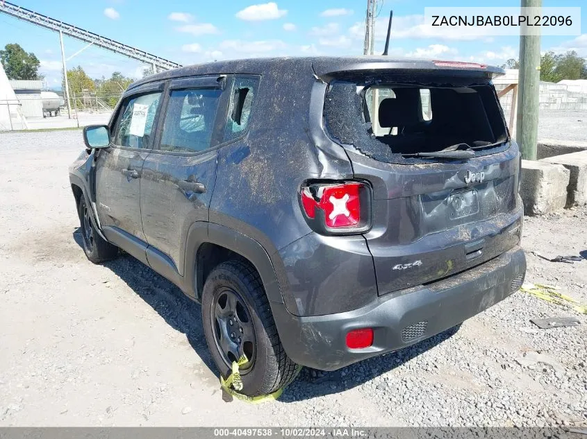 2020 Jeep Renegade Sport 4X4 VIN: ZACNJBAB0LPL22096 Lot: 40497538