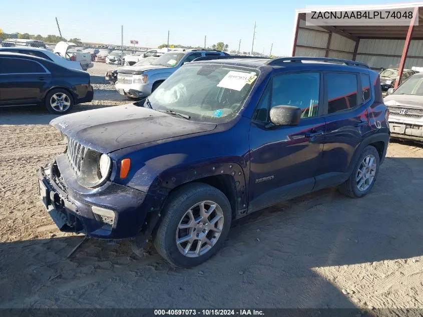 2020 Jeep Renegade Sport Fwd VIN: ZACNJAAB4LPL74048 Lot: 40597073