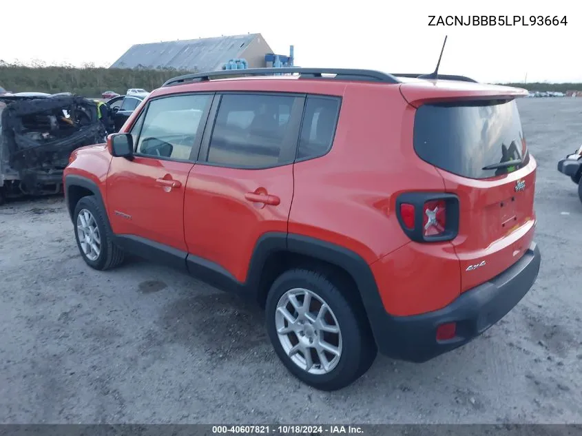 2020 Jeep Renegade Latitude 4X4 VIN: ZACNJBBB5LPL93664 Lot: 40607821