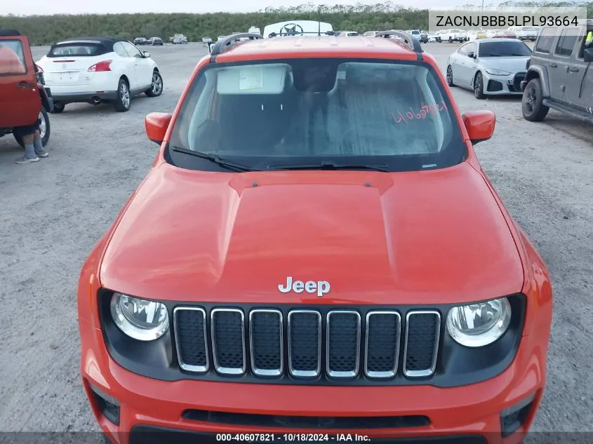 2020 Jeep Renegade Latitude 4X4 VIN: ZACNJBBB5LPL93664 Lot: 40607821