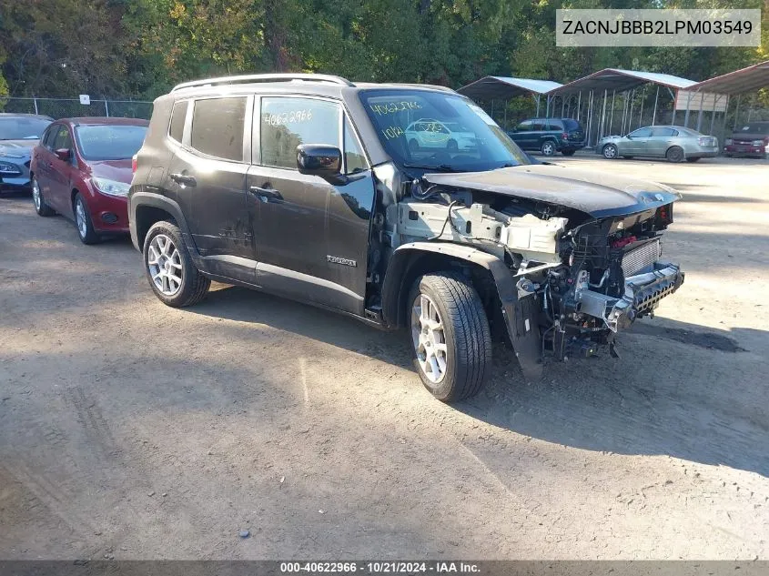 2020 Jeep Renegade Latitude 4X4 VIN: ZACNJBBB2LPM03549 Lot: 40622966