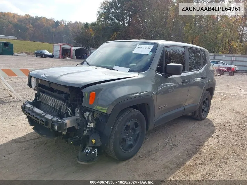 2020 Jeep Renegade Sport Fwd VIN: ZACNJAAB4LPL64961 Lot: 40674538