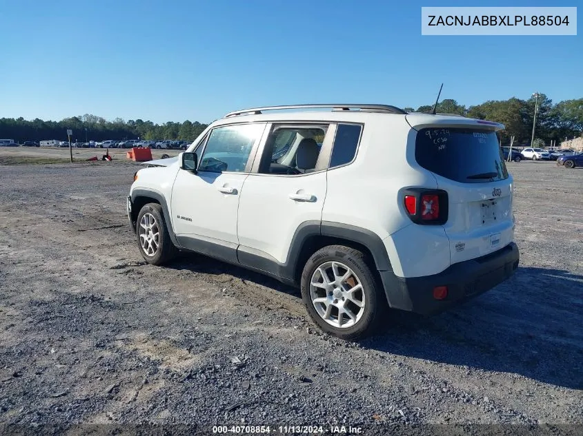 2020 Jeep Renegade Latitude Fwd VIN: ZACNJABBXLPL88504 Lot: 40708854