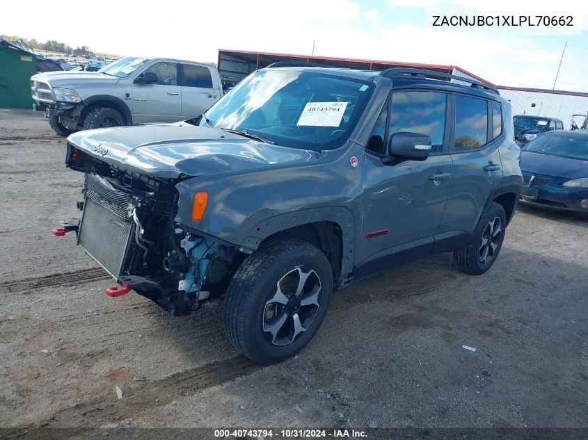 2020 Jeep Renegade Trailhawk 4X4 VIN: ZACNJBC1XLPL70662 Lot: 40743794