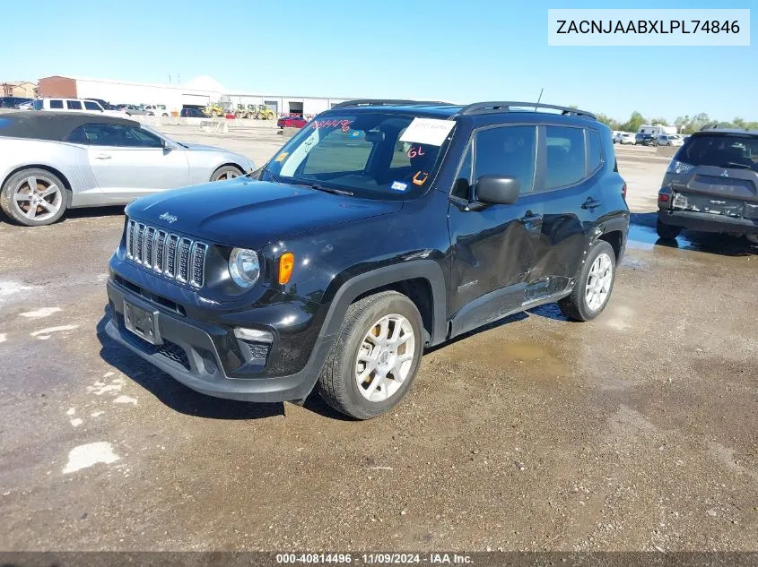 2020 Jeep Renegade Sport Fwd VIN: ZACNJAABXLPL74846 Lot: 40814496