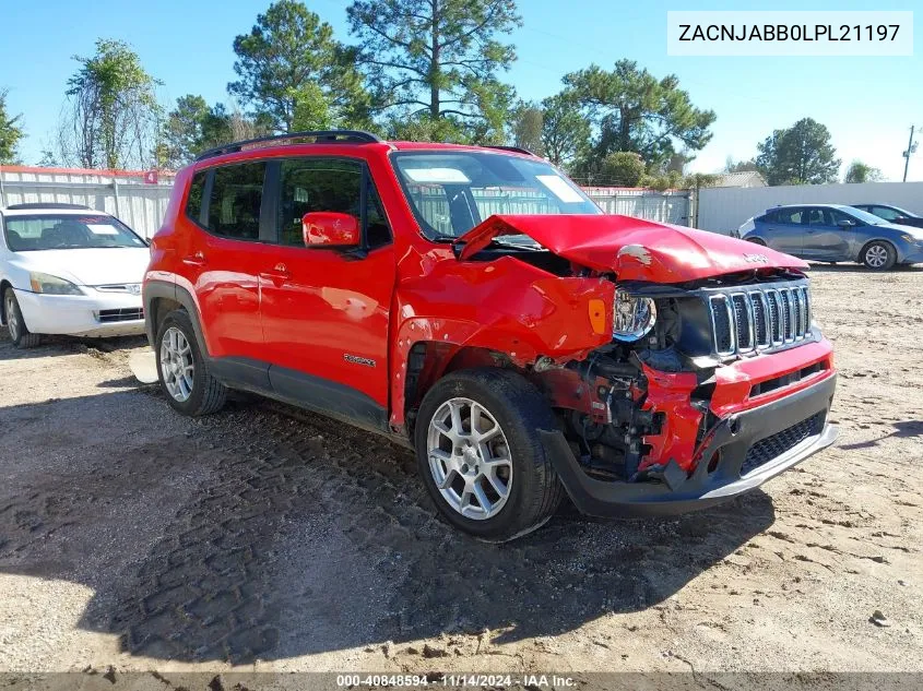 2020 Jeep Renegade Latitude Fwd VIN: ZACNJABB0LPL21197 Lot: 40848594