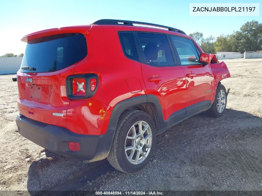 2020 Jeep Renegade Latitude Fwd VIN: ZACNJABB0LPL21197 Lot: 40848594