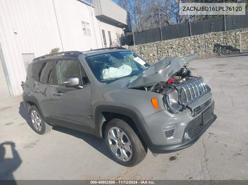 2020 Jeep Renegade Limited 4X4 VIN: ZACNJBD16LPL76120 Lot: 40852508