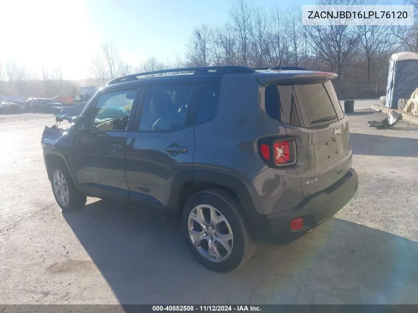 2020 Jeep Renegade Limited 4X4 VIN: ZACNJBD16LPL76120 Lot: 40852508