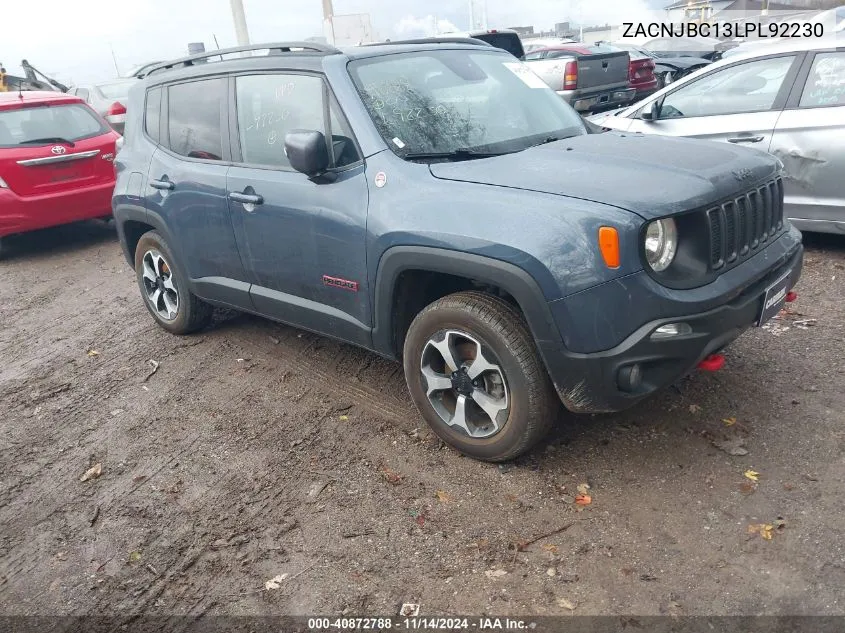 2020 Jeep Renegade Trailhawk 4X4 VIN: ZACNJBC13LPL92230 Lot: 40872788