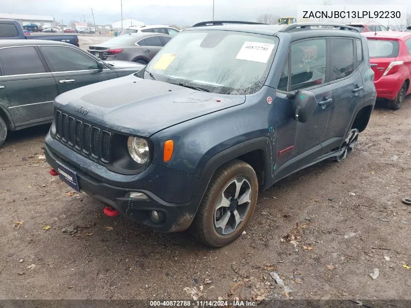 2020 Jeep Renegade Trailhawk 4X4 VIN: ZACNJBC13LPL92230 Lot: 40872788