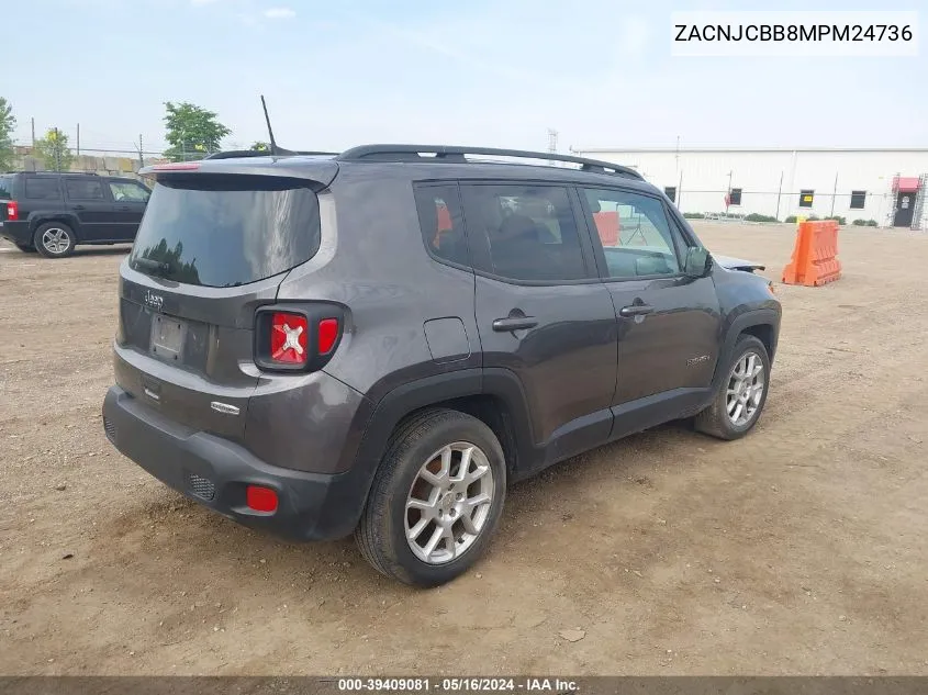 2021 Jeep Renegade Latitude Fwd VIN: ZACNJCBB8MPM24736 Lot: 39409081