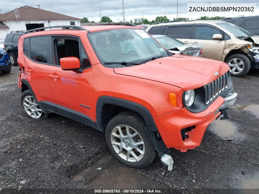 2021 Jeep Renegade Latitude 4X4 VIN: ZACNJDBB5MPN20362 Lot: 39605763