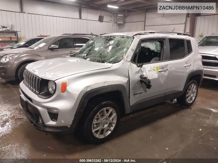 2021 Jeep Renegade Latitude 4X4 VIN: ZACNJDBB6MPN10486 Lot: 39633262