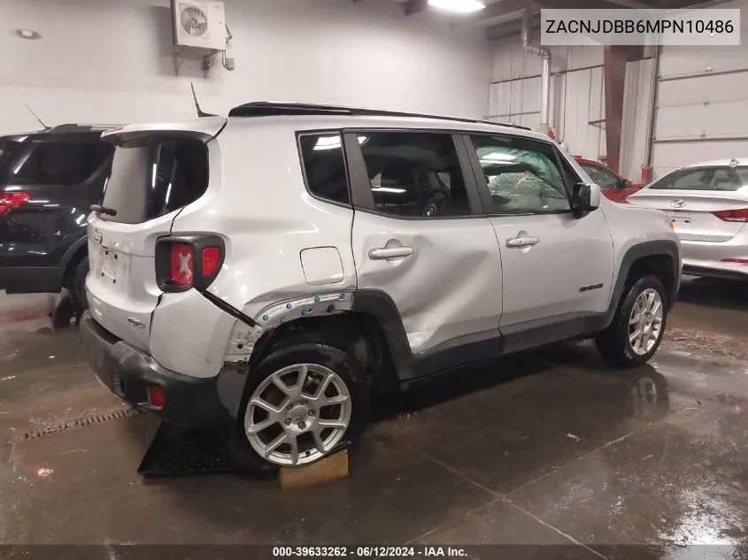 2021 Jeep Renegade Latitude 4X4 VIN: ZACNJDBB6MPN10486 Lot: 39633262