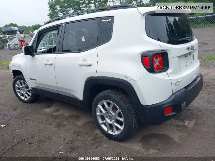 2021 Jeep Renegade Latitude 4X4 VIN: ZACNJDBBXMPM14909 Lot: 39686050