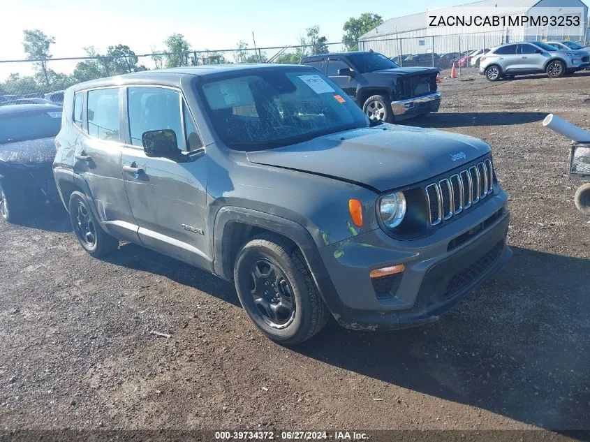 2021 Jeep Renegade Sport Fwd VIN: ZACNJCAB1MPM93253 Lot: 39734372