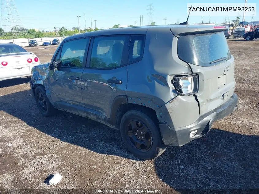 2021 Jeep Renegade Sport Fwd VIN: ZACNJCAB1MPM93253 Lot: 39734372