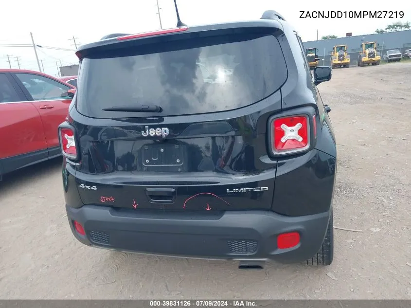 ZACNJDD10MPM27219 2021 Jeep Renegade Limited 4X4