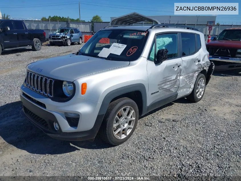 ZACNJCBB0MPN26936 2021 Jeep Renegade Latitude Fwd