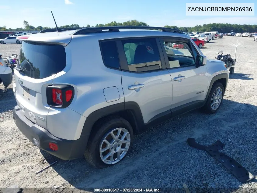 ZACNJCBB0MPN26936 2021 Jeep Renegade Latitude Fwd