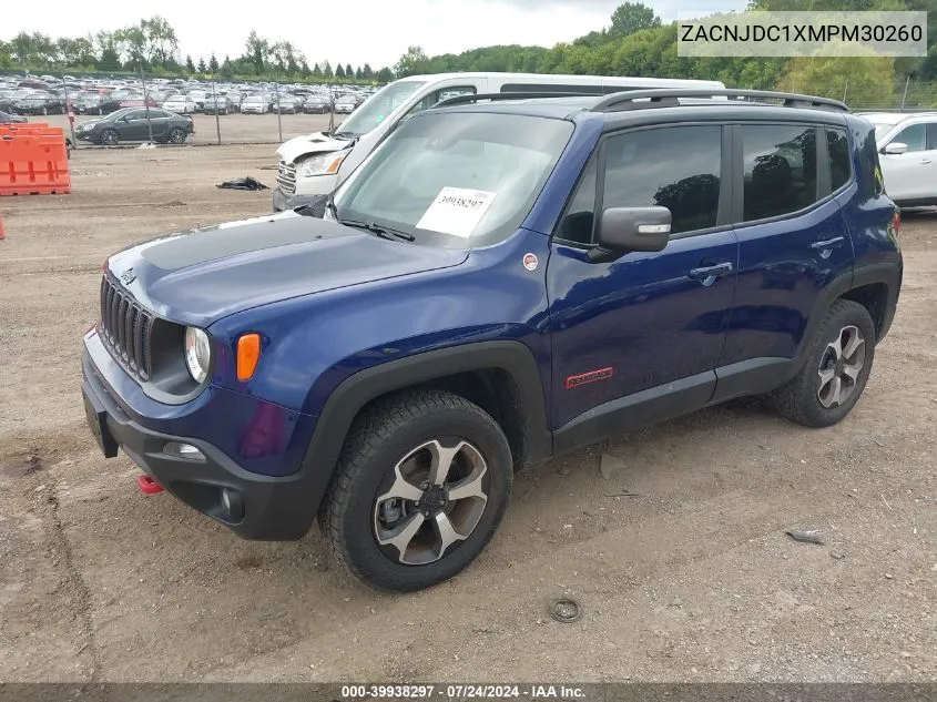 2021 Jeep Renegade Trailhawk 4X4 VIN: ZACNJDC1XMPM30260 Lot: 39938297