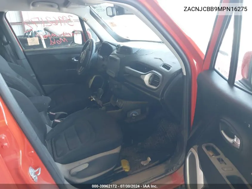 2021 Jeep Renegade Latitude Fwd VIN: ZACNJCBB9MPN16275 Lot: 39962172