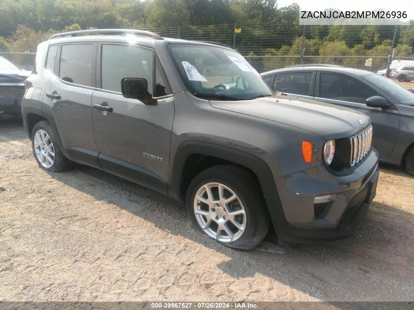 ZACNJCAB2MPM26936 2021 Jeep Renegade Sport Fwd