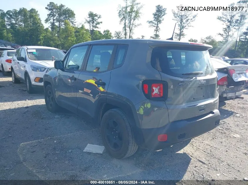 2021 Jeep Renegade Sport Fwd VIN: ZACNJCAB9MPM18977 Lot: 40010851