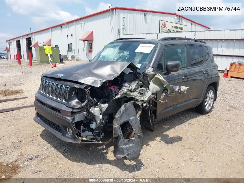 2021 Jeep Renegade Latitude Fwd VIN: ZACNJCBB3MPM76744 Lot: 40096838