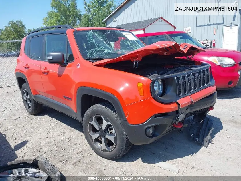 2021 Jeep Renegade Trailhawk 4X4 VIN: ZACNJDC1XMPM31604 Lot: 40096931