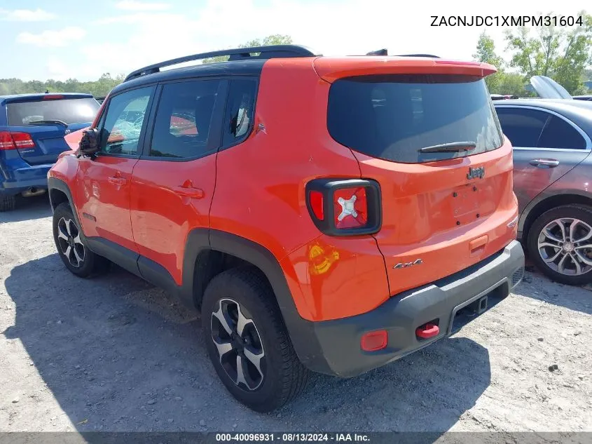 ZACNJDC1XMPM31604 2021 Jeep Renegade Trailhawk 4X4