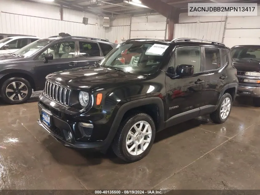 2021 Jeep Renegade Latitude 4X4 VIN: ZACNJDBB2MPN13417 Lot: 40135500