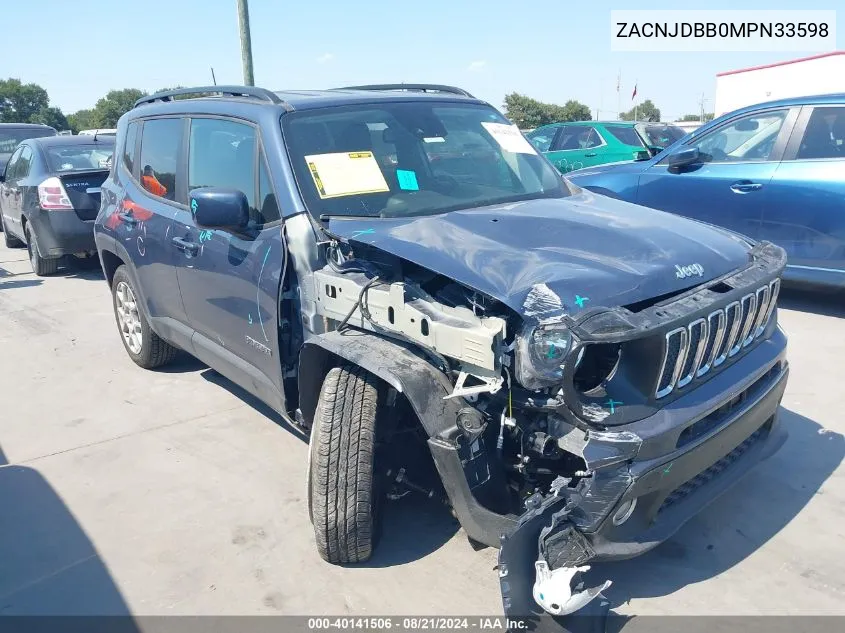 2021 Jeep Renegade Latitude VIN: ZACNJDBB0MPN33598 Lot: 40141506