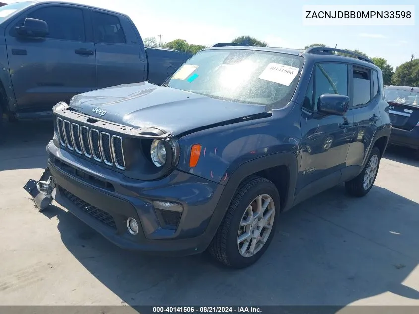 2021 Jeep Renegade Latitude VIN: ZACNJDBB0MPN33598 Lot: 40141506