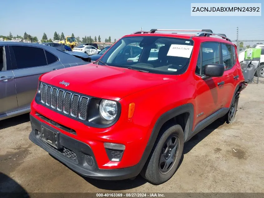 2021 Jeep Renegade Sport 4X4 VIN: ZACNJDABXMPN24392 Lot: 40163369