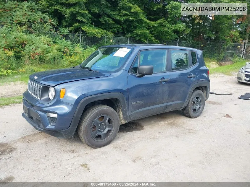 2021 Jeep Renegade Sport 4X4 VIN: ZACNJDAB0MPM25208 Lot: 40179469