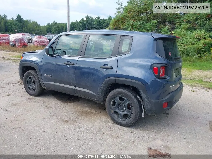 2021 Jeep Renegade Sport 4X4 VIN: ZACNJDAB0MPM25208 Lot: 40179469