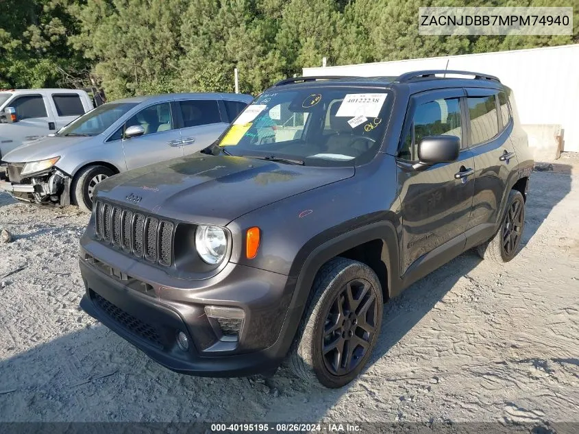 2021 Jeep Renegade 80Th Anniversary 4X4 VIN: ZACNJDBB7MPM74940 Lot: 40195195