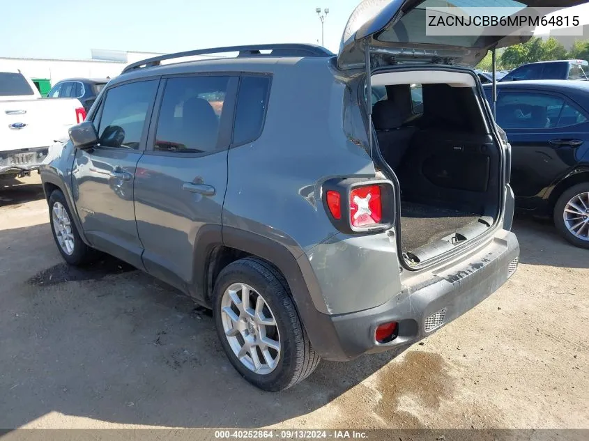 2021 Jeep Renegade Latitude VIN: ZACNJCBB6MPM64815 Lot: 40252864