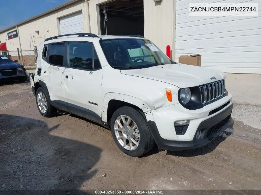 2021 Jeep Renegade Latitude Fwd VIN: ZACNJCBB4MPN22744 Lot: 40253359