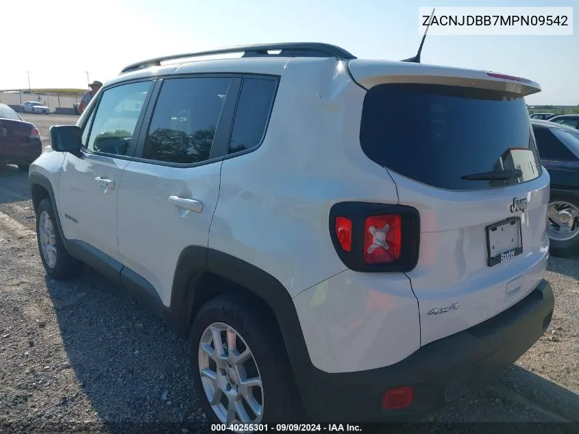 2021 Jeep Renegade Latitude 4X4 VIN: ZACNJDBB7MPN09542 Lot: 40255301