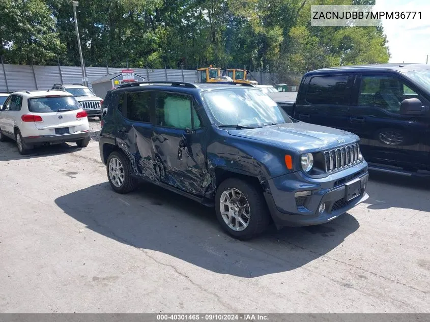 2021 Jeep Renegade Latitude 4X4 VIN: ZACNJDBB7MPM36771 Lot: 40301465