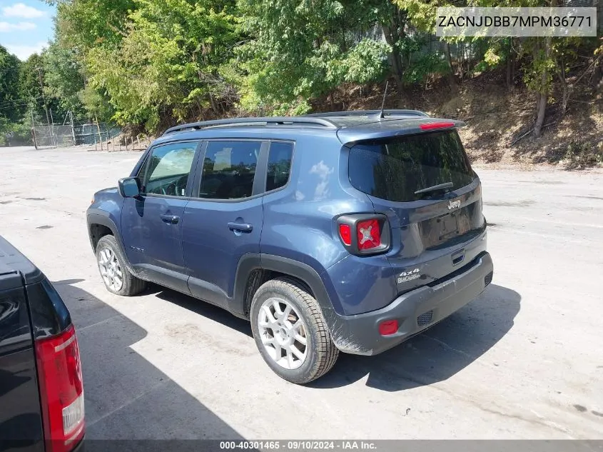 2021 Jeep Renegade Latitude 4X4 VIN: ZACNJDBB7MPM36771 Lot: 40301465