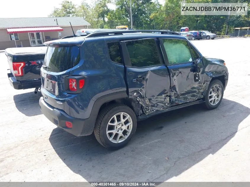 2021 Jeep Renegade Latitude 4X4 VIN: ZACNJDBB7MPM36771 Lot: 40301465